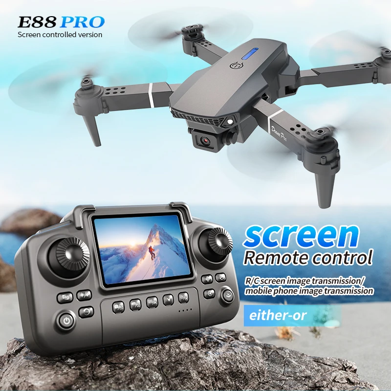 Rc Hobby Grade Helicopter - Professional E88 PRO Drone with screen