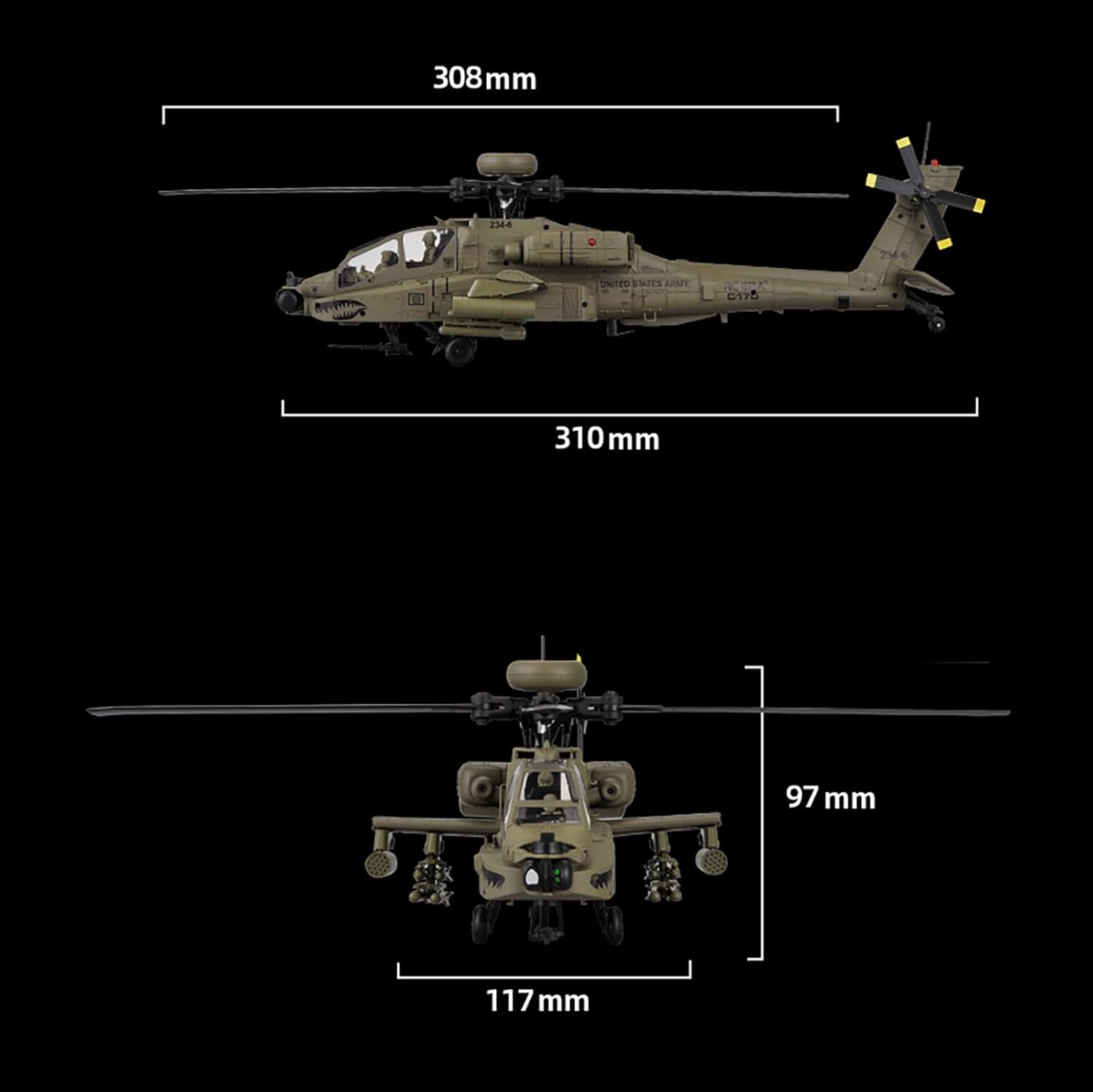 310MM 6CH C170 AH-64D Remote C - Rc Hobby Grade Helicopter 评论和价格